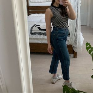Everlane cheeky-straight jean, with raw-hem